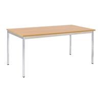EUROKRAFTbasic Universele tafel, rechthoekig, b x h = 1200 x 740 mm, diepte 600 mm, blad beukenhoutdecor, frame verchroomd