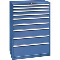 LISTA Ladenkast, plaatstaal, h x b = 1450 x 1023 mm, 9 laden, laadvermogen 200 kg, gentiaanblauw