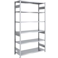 EUROKRAFTpro Magazijn inhaakstelling, verzinkt, h x b = 2500 x 1300 mm, met 6 stalen legborden, basisstelling, vakdraagvermogen 240 kg, diepte 600 mm