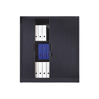 Cp Rollladenschrank mit Horizontal-Jalousie HxBxT 1345 x 1200 x 420 mm, 3 Fachböden, 3,5 Ordnerhöhen schwarzgrau