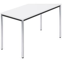 Rechthoekige tafel, met ronde, verchroomde tafelpoten, b x d = 1200 x 600 mm, wit