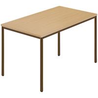 Rechthoekige tafel, ronde buis met coating, b x d = 1200 x 800 mm, naturel beukenhout / bruin