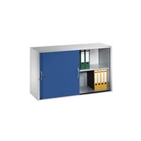 C+P ACCURADO opzetkast met schuifdeuren, 2 legborden, h x b x d = 790 x 1600 x 400 mm, lichtgrijs/gentiaanblauw