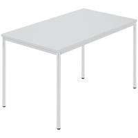 Rechthoekige tafel, ronde buis met coating, b x d = 1200 x 800 mm, grijs / grijs