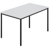Rechthoekige tafel, ronde buis met coating, b x d = 1200 x 800 mm, grijs / antraciet
