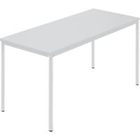 Rechthoekige tafel, ronde buis met coating, b x d = 1400 x 700 mm, grijs / grijs