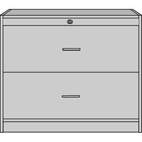 EUROKRAFTpro STATUS - Hangmappenkast, 2 laden, 2 rijen, h x b x d = 820 x 1000 x 420 mm, lichtgrijs