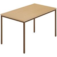 Rechthoekige tafel, vierkante buis met coating, b x d = 1200 x 800 mm, naturel beukenhout / bruin