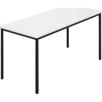 Rechthoekige tafel, vierkante buis met coating, b x d = 1400 x 700 mm, wit / antracietkleurig
