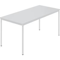 Rechthoekige tafel, ronde buis met coating, b x d = 1500 x 800 mm, grijs / grijs