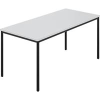 Rechthoekige tafel, ronde buis met coating, b x d = 1500 x 800 mm, grijs / antracietkleurig
