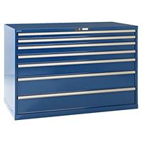 LISTA Ladenkast, plaatstaal, h x b = 1000 x 1431 mm, 7 laden, laadvermogen 200 kg, gentiaanblauw