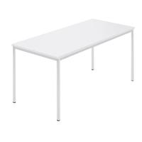 Rechthoekige tafel, vierkante buis met coating, b x d = 1500 x 800 mm, wit / grijs