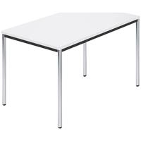 Rechthoekige tafel, met ronde, verchroomde tafelpoten, b x d = 1200 x 800 mm, wit