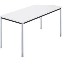 Rechthoekige tafel, met vierkante, verchroomde tafelpoten, b x d = 1400 x 700 mm, wit