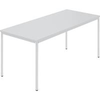 Rechthoekige tafel, ronde buis met coating, b x d = 1600 x 800 mm, grijs / grijs