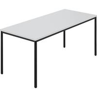 Rechthoekige tafel, ronde buis met coating, b x d = 1600 x 800 mm, grijs / antracietkleurig