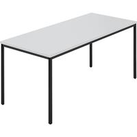 Rechthoekige tafel, vierkante buis met coating, b x d = 1600 x 800 mm, grijs / antracietkleurig