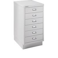 Bisley MultiDrawer™ 39er Serie mit Sockel, DIN A3, 6 Schubladen lichtgrau