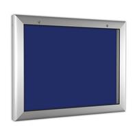 Schaukasten für 8 x DIN A4 enzianblau, Öffnung 180° nach unten