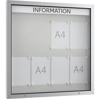 Informatiebord WSM, verticaal, B 1000 x D 70 x H 1000 mm, voor binnen en buiten, afsluitbaar, incl. 10 magneten & tekstlijst,
