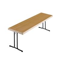 Inklapbare tafel, dubbel T-voetframe, 1700 x 700 mm, frame antraciet, blad beukenhoutdecor