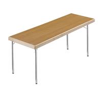 Inklapbare tafel, 4 voetsframe, 1700 x 700 mm, frame verchroomd, blad beukenhoutdecor