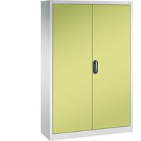 C+P ACURADO universele kast, b x d = 1200 x 400 mm, lichtgrijs/felgroen