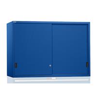 LISTA Opzetkast met schuifdeuren, dichte plaatstalen deuren, h x b x d = 1000 x 1023 x 725 mm, gentiaanblauw