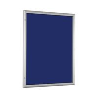 Vlakke vitrinekast, voor 16 x A4, gentiaanblauw