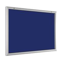 Vlakke vitrinekast, voor 18 x A4, gentiaanblauw