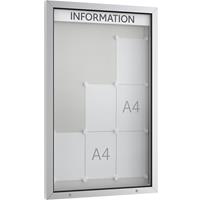 Informatiebord WSM, verticaal, B 750 x D 70 x H 1200 mm, voor binnen en buiten, afsluitbaar, incl. 10 magneten & tekstlijst,