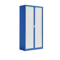 EUROKRAFTpro Roldeurkast, b x d = 1000 x 450 mm, hoogte 1950 mm, gentiaanblauw