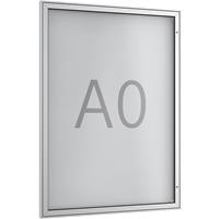 WSM Informatiebord voor affiches, A0, puntig, aluminiumkleurig/zilverkleurig