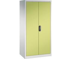 C+P ACURADO universele kast, b x d = 930 x 600 mm, lichtgrijs/felgroen