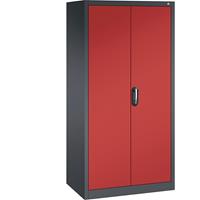 C+P ACURADO universele kast, b x d = 930 x 600 mm, zwartgrijs/vuurrood