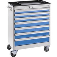 EUROKRAFTpro Ladekast, verrijdbaar, h x b x d = 930 x 700 x 450 mm, laden 3 x 75, 3 x 100, 1 x 125 mm