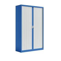 EUROKRAFTpro Roldeurkast, b x d = 1200 x 450 mm, hoogte 1950 mm, gentiaanblauw