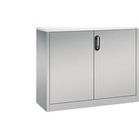 C+P ACURADO bijzetkast voor dossiers, 2 ordnerhoogtes, h x b x t = 1000 x 1200 x 400 mm, blank aluminiumkleurig/blank aluminiumkleurig