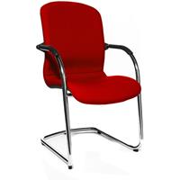 Topstar OPEN CHAIR - de design bezoekersstoel, sledestoel met textielbekleding, VE = 2 stuks, rood