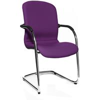 Topstar OPEN CHAIR - de design bezoekersstoel, sledestoel met textielbekleding, VE = 2 stuks, paars