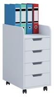 VCM Rollcontainer Bürocontainer Schubladenschrank Büroschrank Schubladen Konal Maxi weiß
