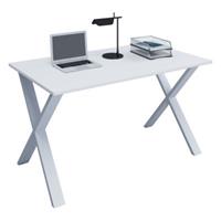 VCM Schreibtisch Computertisch Arbeitstisch Büro Möbel PC Tisch Lona X, 110 x 50 cm weiß