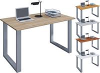 VCM Schreibtisch Computertisch Arbeitstisch Büro Möbel PC Tisch Lona, 140 x 80 cm weiß