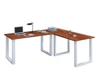 VCM Eckschreibtisch, Schreibtisch, Büromöbel, Computertisch, Winkeltisch, Tisch, Büro, Lona, 130 x 130 x 50 cm braun