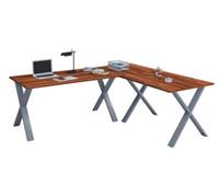 VCM Eckschreibtisch, Schreibtisch, Büromöbel, Computertisch, Winkeltisch, Tisch, Büro, Lona, 160 x 130 x 50 cm braun