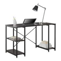 En.casa Schreibtisch mit 3 Ablagen Bürotisch Computertisch auf Metallgestell 75x120x60cm PC Tisch in verschiedenen Farben schwarz-kombi
