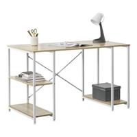 En.casa Schreibtisch mit 3 Ablagen Bürotisch Computertisch auf Metallgestell 75x120x60cm PC Tisch in verschiedenen Farben weiß-kombi