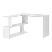 En.casa Eckschreibtisch Bürotisch mit Regal Schreibtisch 76,5x120x50 PC Tisch in verschiedenen Farben weiß
