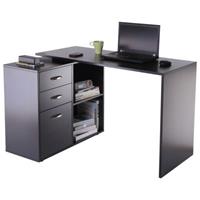 HOMCOM Computertisch mit Schubladenschrank schwarz